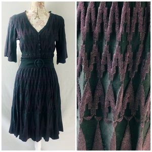 3.1 Phillip Lim Wool Silk Sweater Dress Half Sleeve V Neck Size Medium Belted